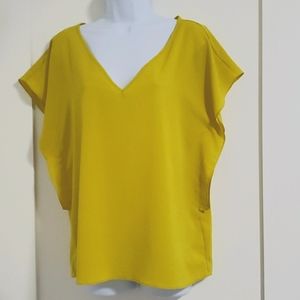 Zara Yellow V-neck Top